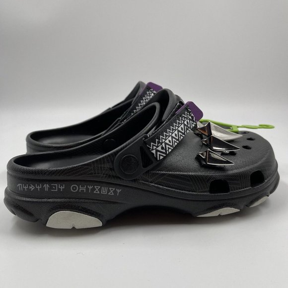 Crocs X Black Panther Wakanda Forever Clogs W10 M8 Marvel Special Edition NWT - Picture 4 of 11